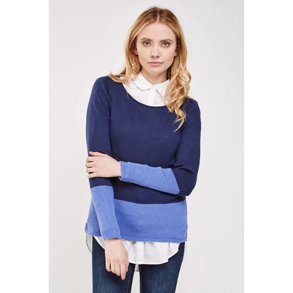 Old Navy Sweater Womens M Long Sleeve Roll Neck Color-Block Pullover Casual Knit - Picture 2 of 8